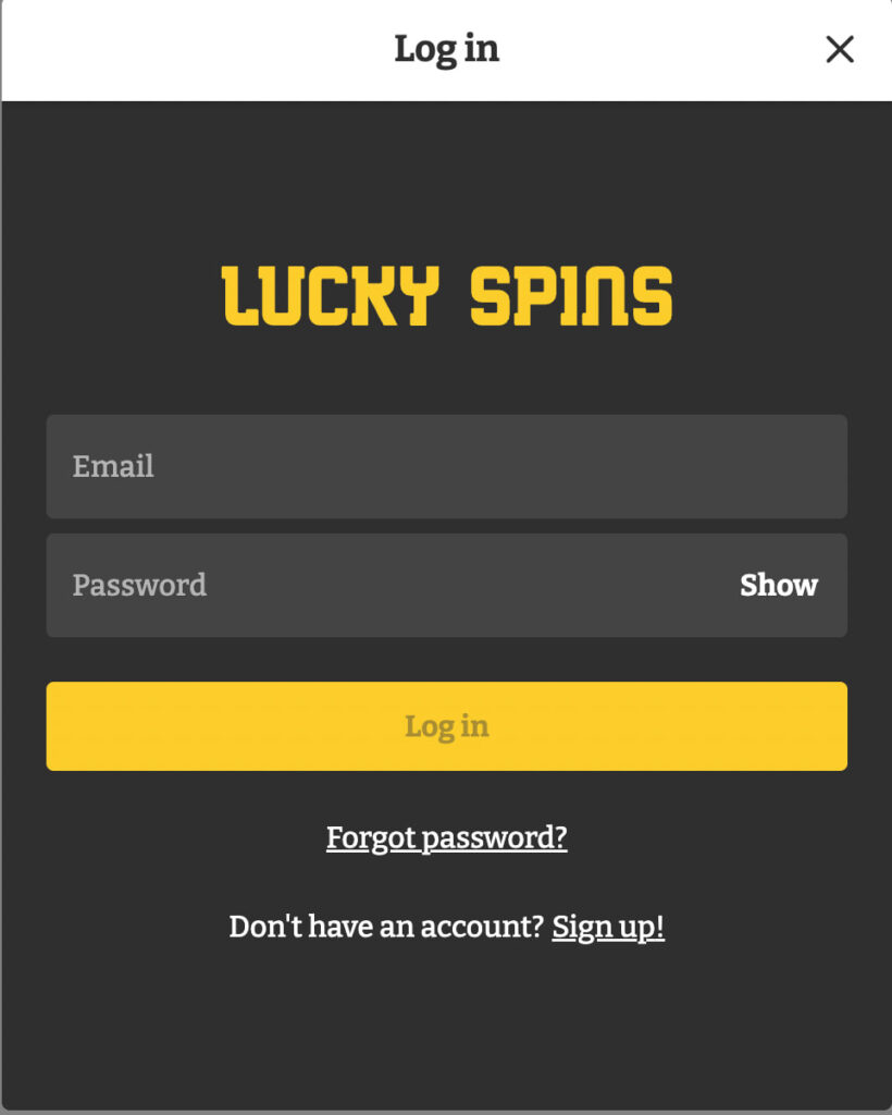lucky spins login