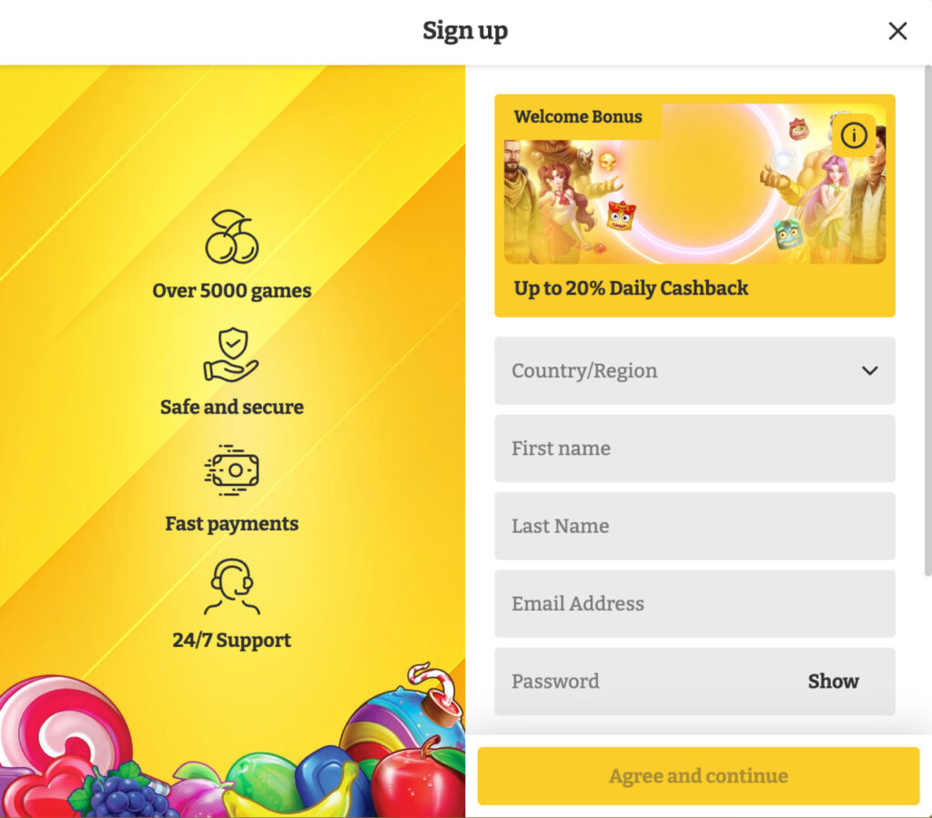 lucky spins registrerer